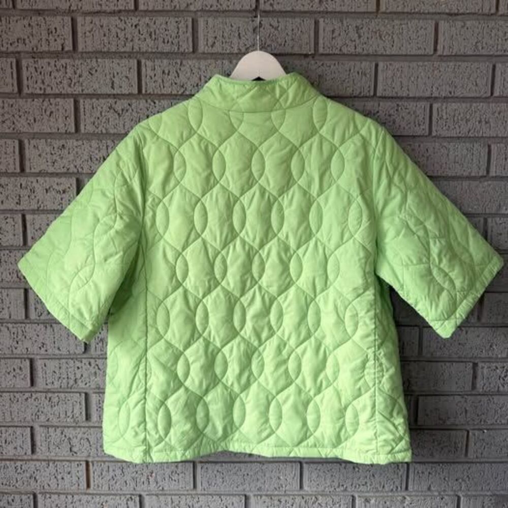 NEW Talbots Quilted Puffer Jacket Size Medium Green - Picture 4 of 5